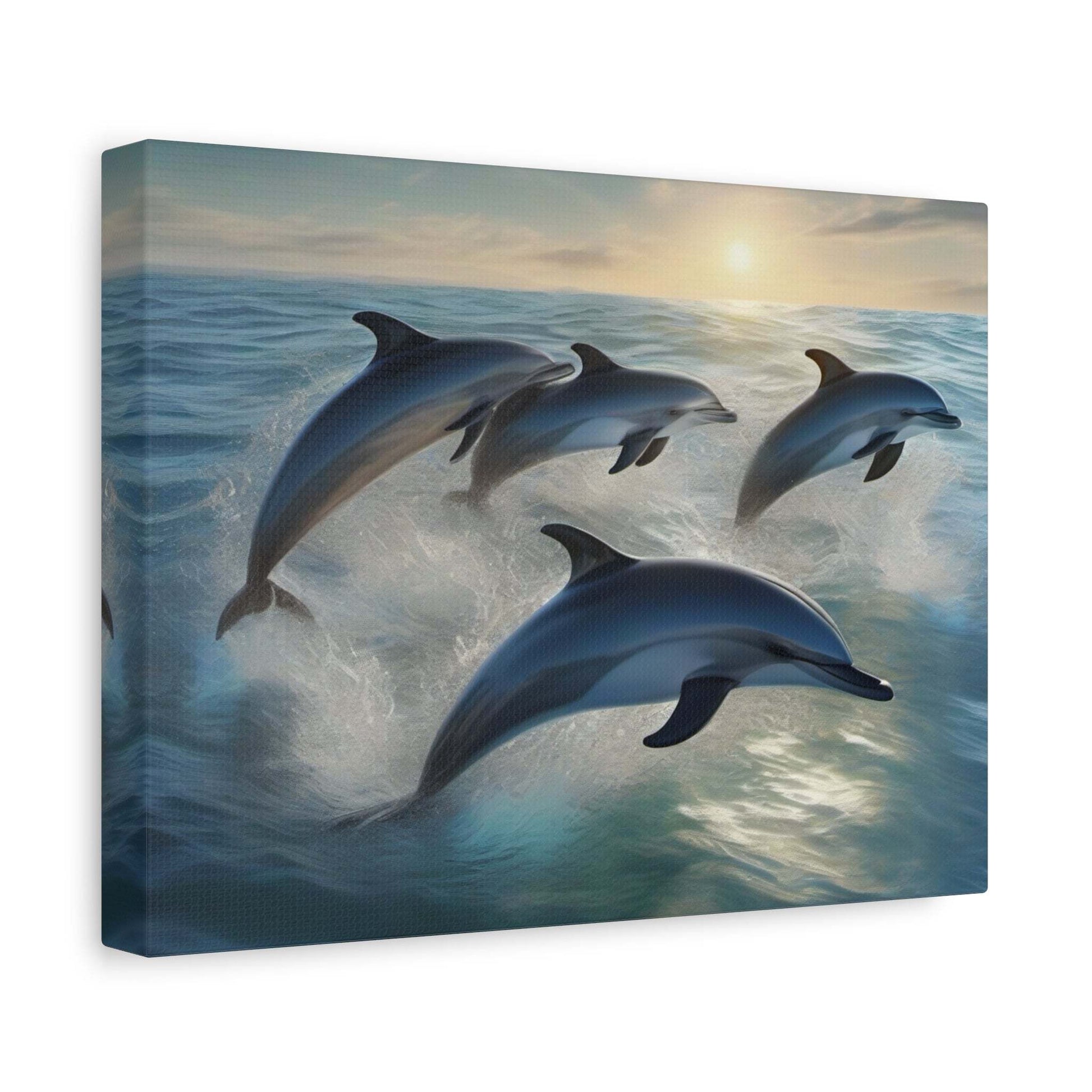 coastal artwork, ocean canvas wall art, beach canvas art, dolphin wall art