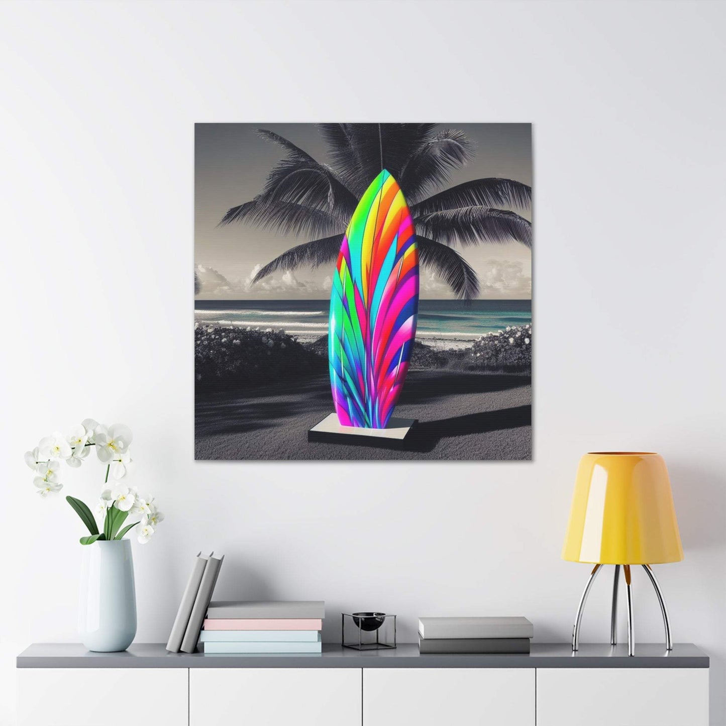 retro surf poster, color pop art