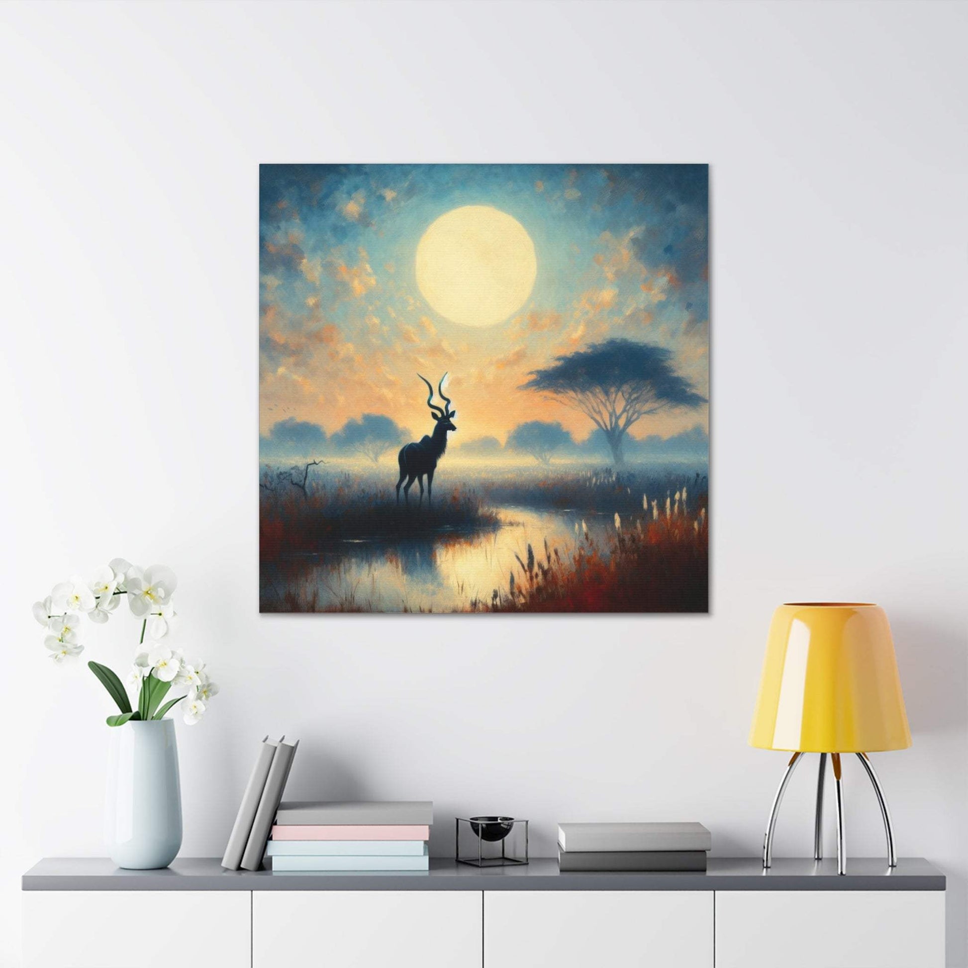 deer canvas, kudu artwork, wildlife canvas