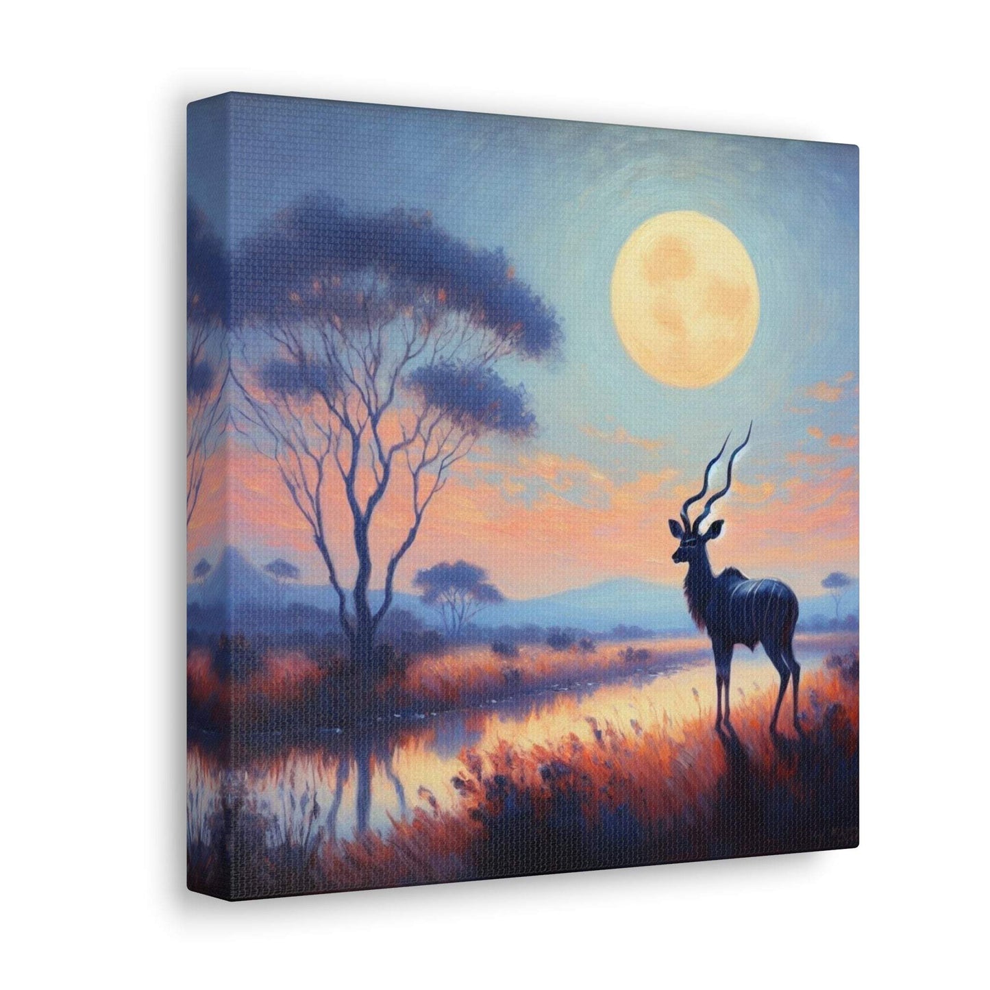 deer canvas, kudu artwork, wildlife canvas