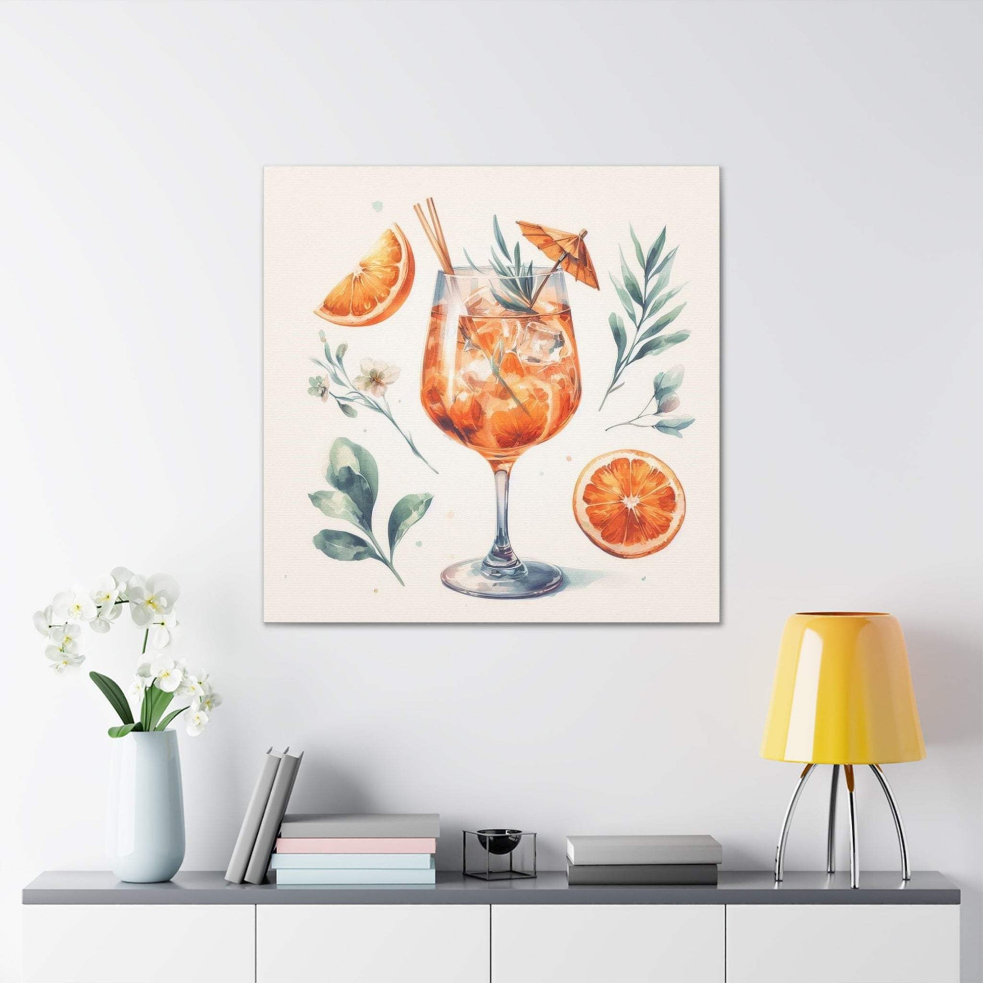 aperol spritz poster, cocktail poster, bar cart decor