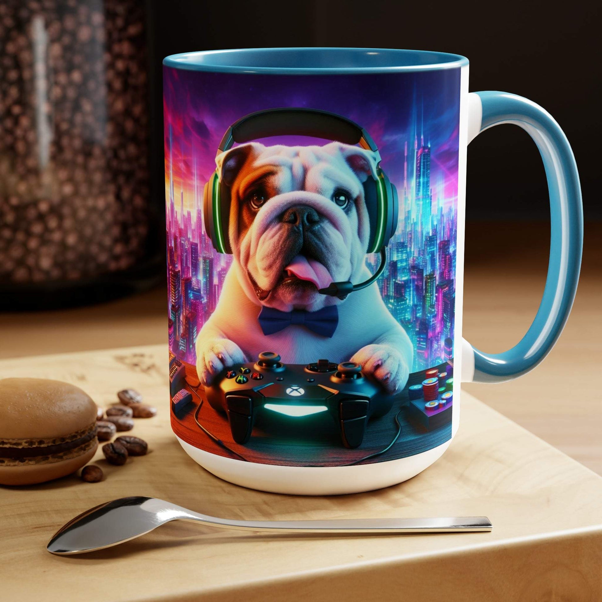 bulldog mug, gaming mug