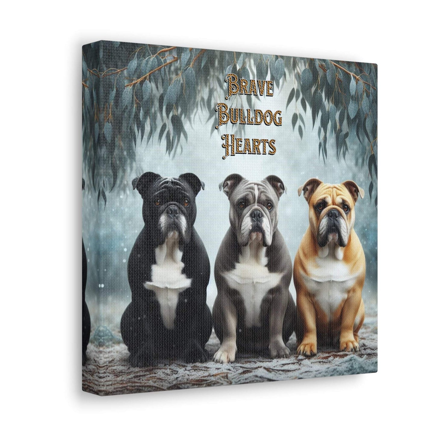 bulldog wall art, bulldog canvas art, bulldog artwork