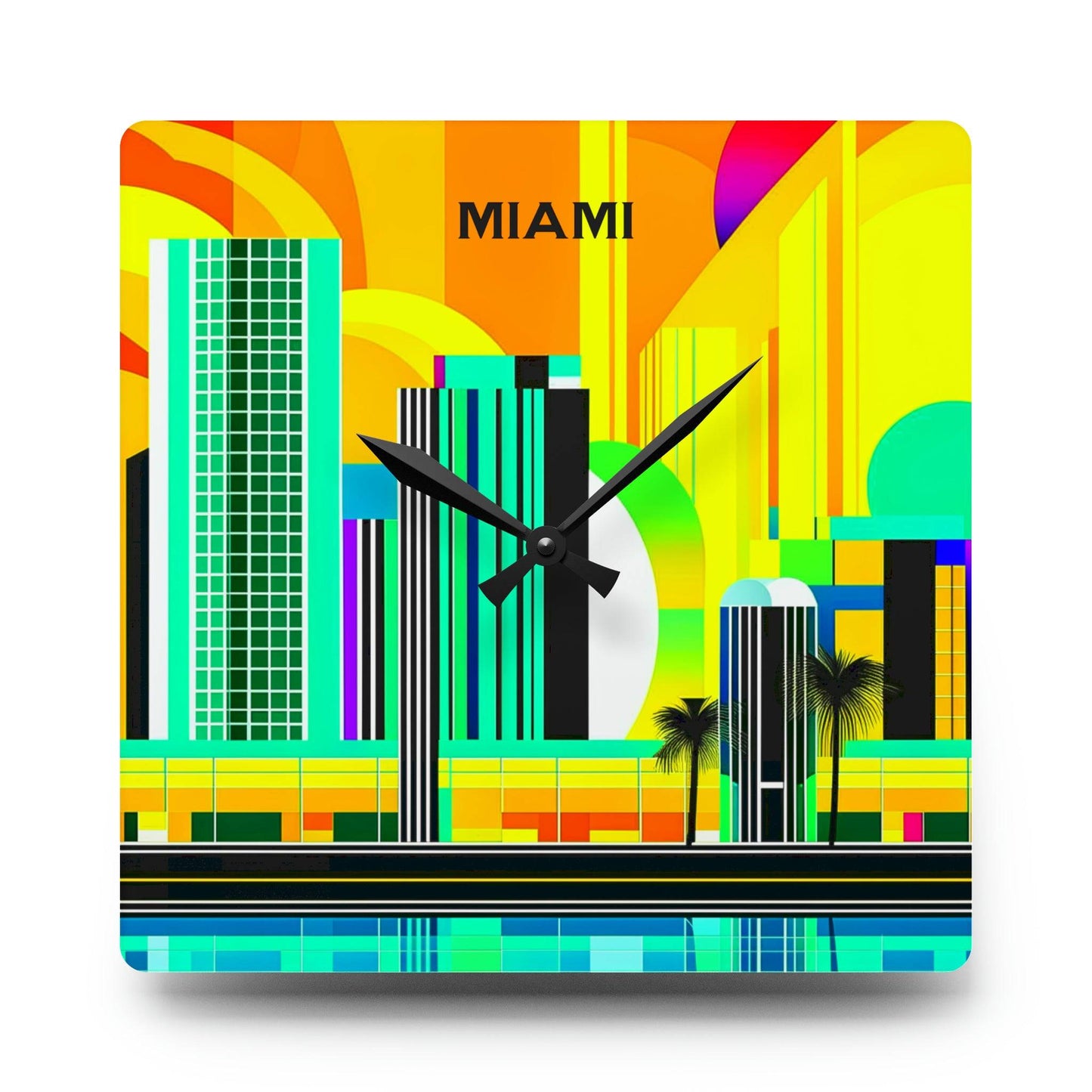 unique wall clock, miami clock