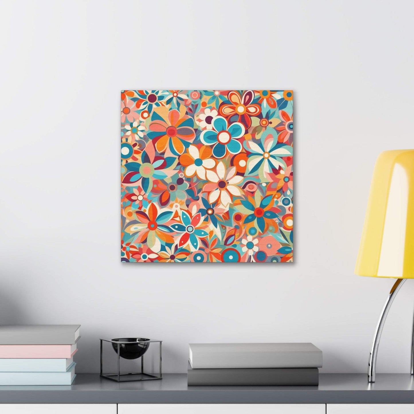 floral canvas wall art, abstract floral canvas