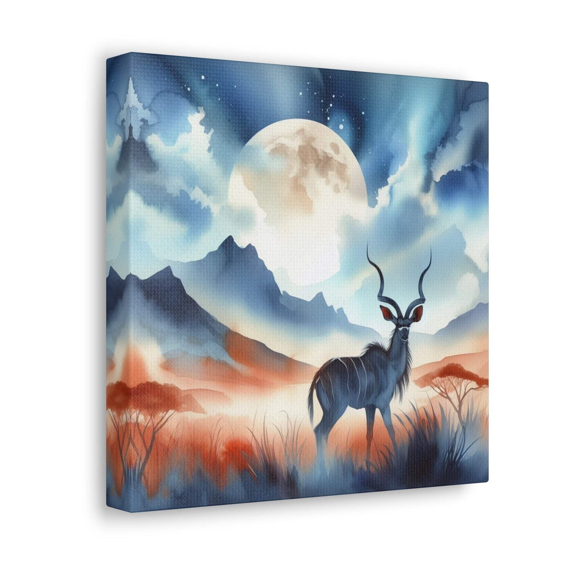 deer canvas, kudu artwork, wildlife canvas