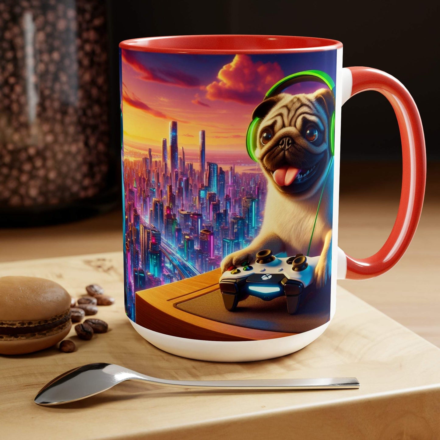 pug mug, gaming mug