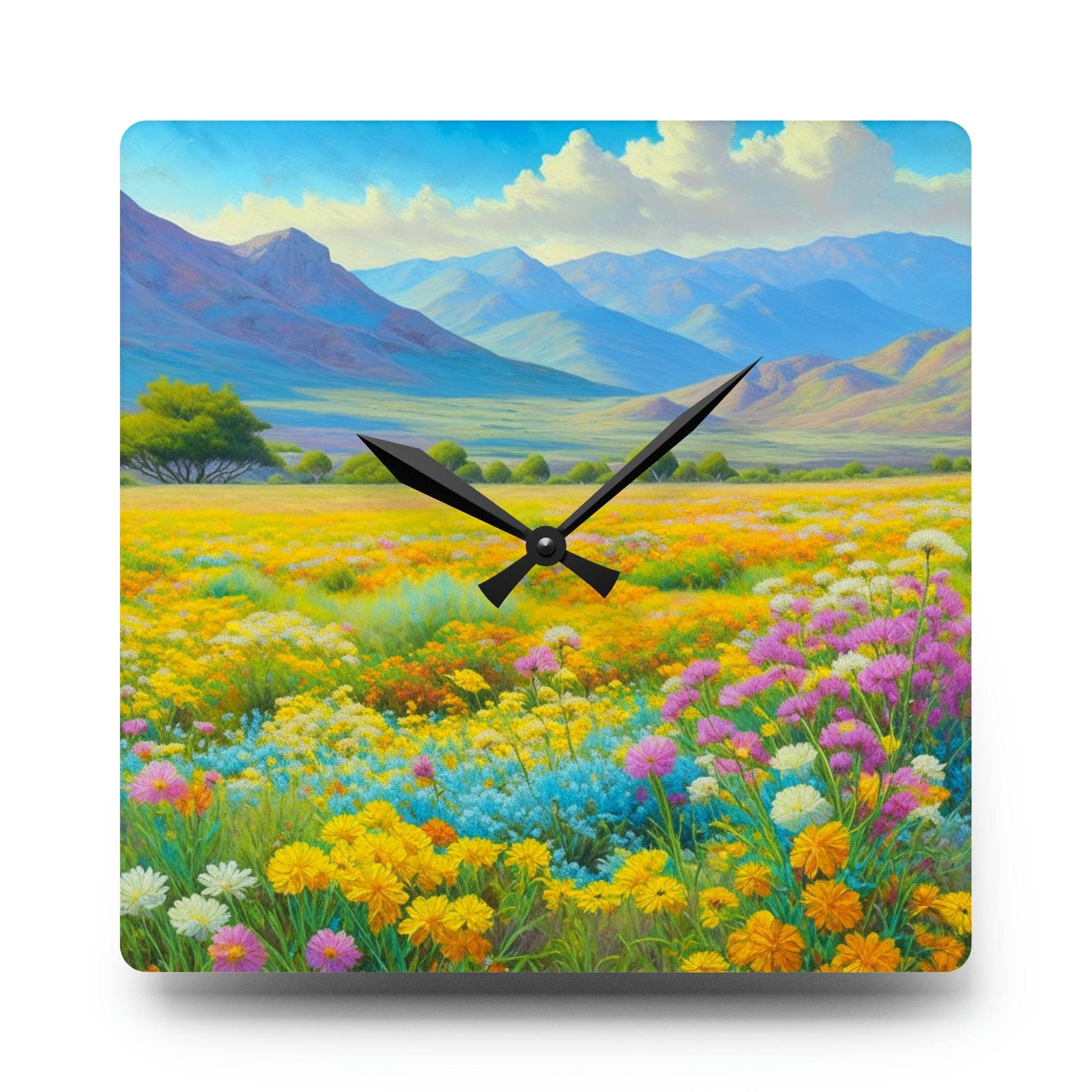 floral wall clock, unique wall clock