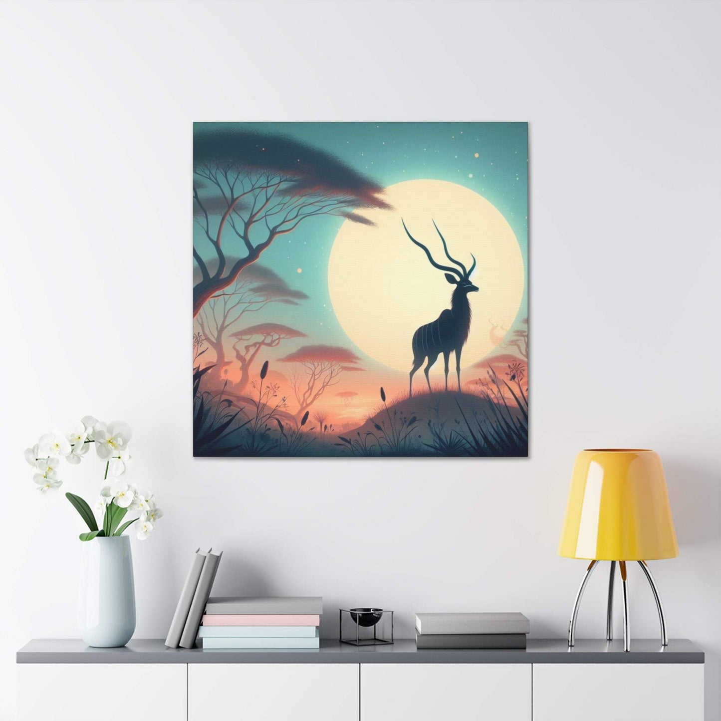 deer canvas, kudu artwork, wildlife canvas