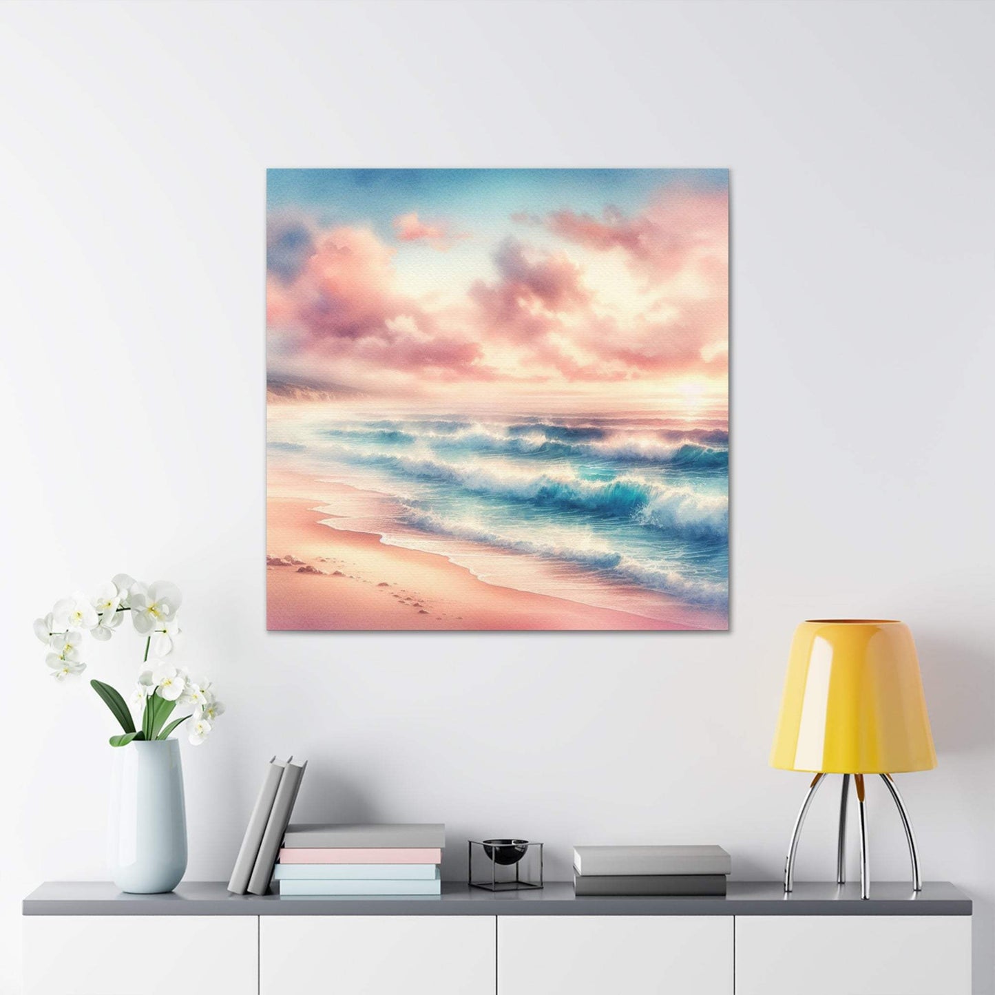 blush pink wall art, coastal artwork, blush pink artwork