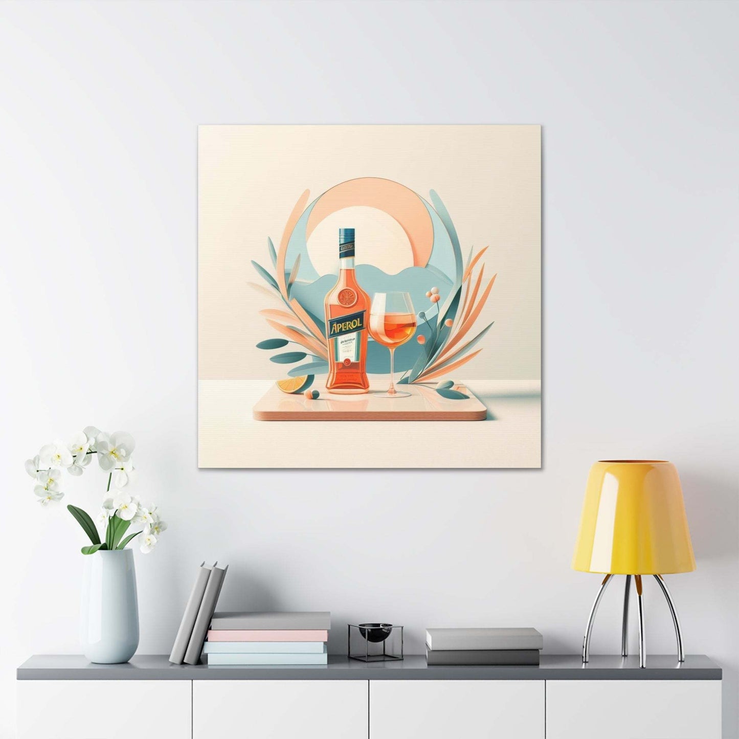 aperol spritz poster, cocktail poster, bar cart decor