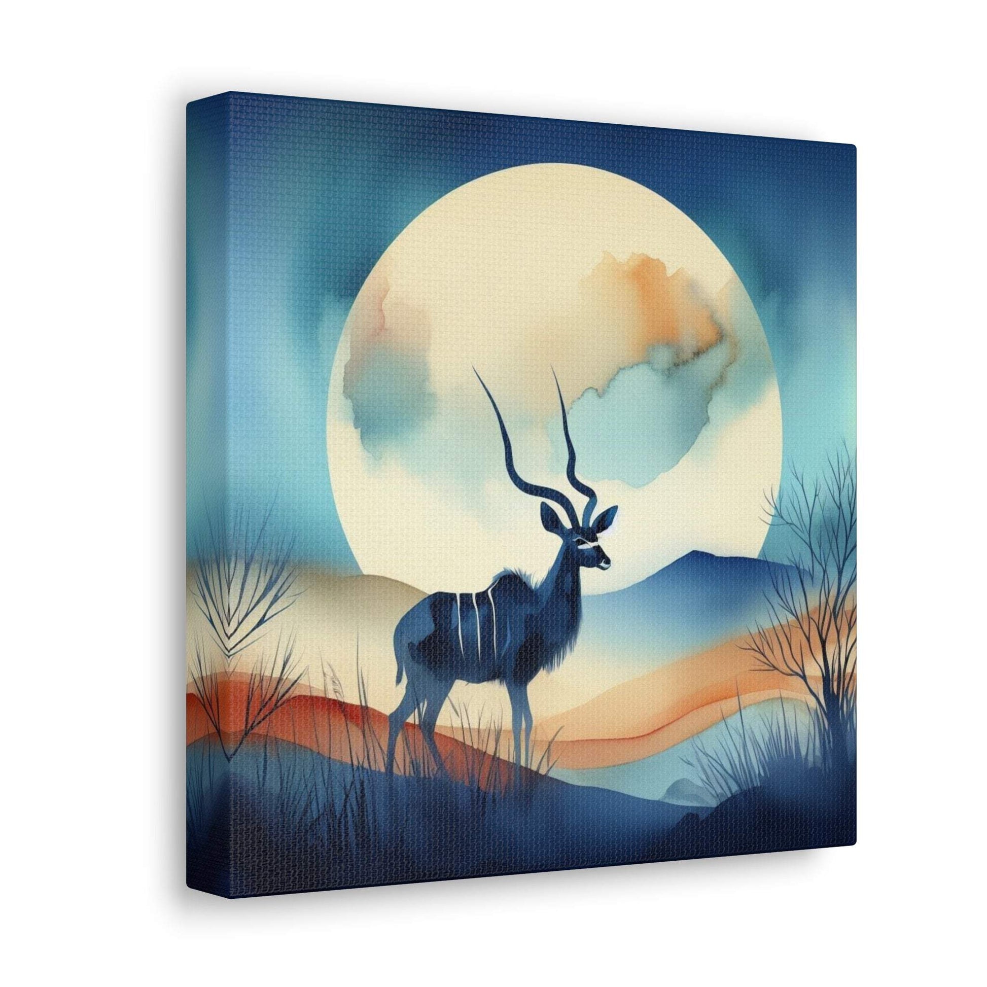 deer canvas, kudu artwork, wildlife canvas