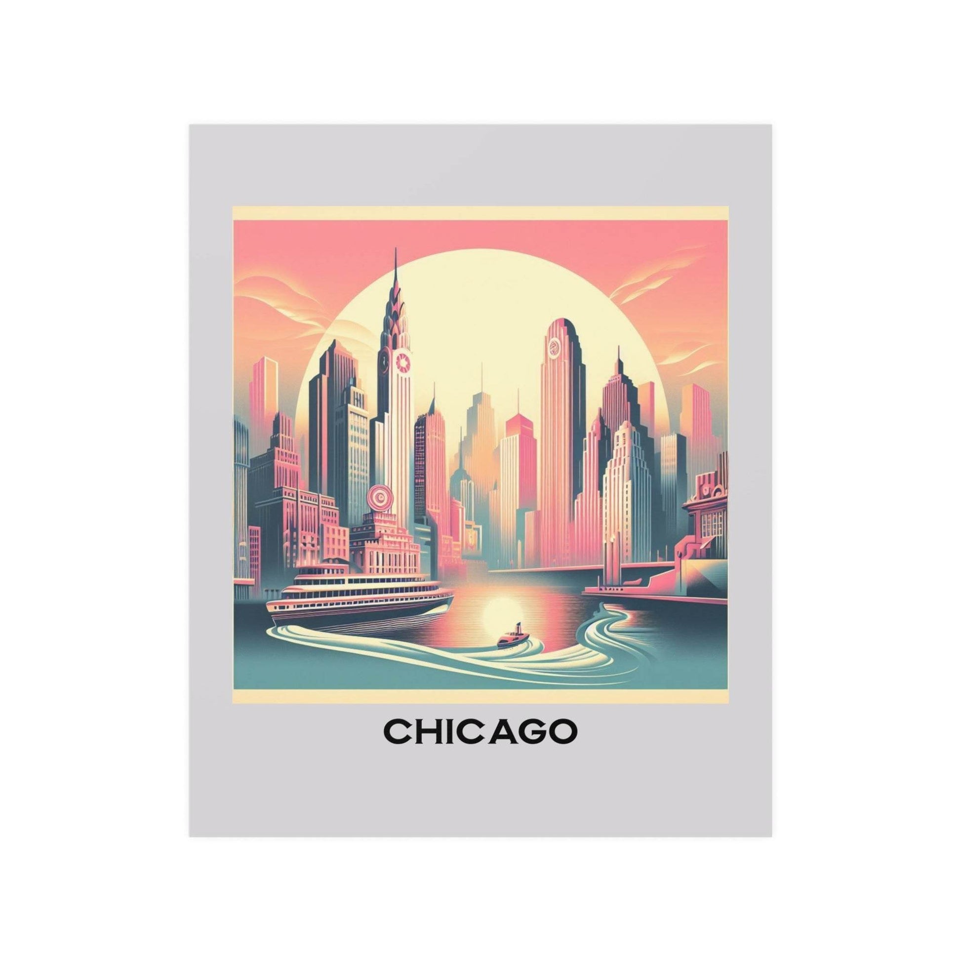 vintage travel poster, chicago poster