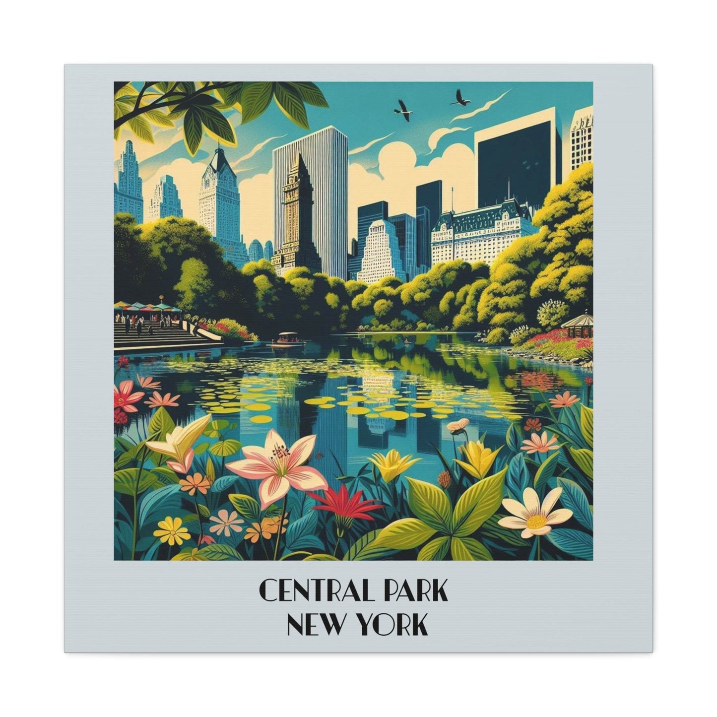 central park, vintage travel poster