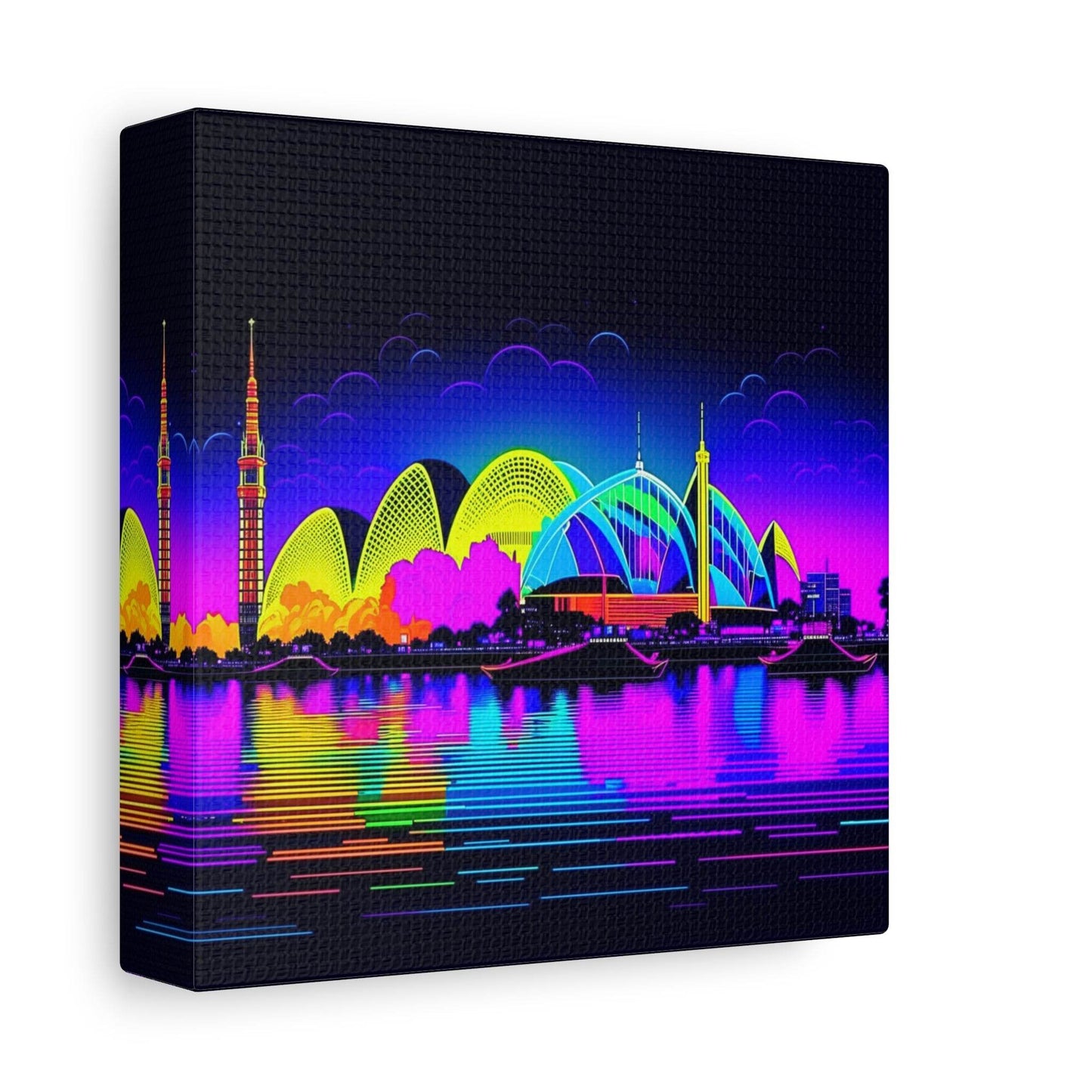 city skyline wall art, cityscape, colorful city print