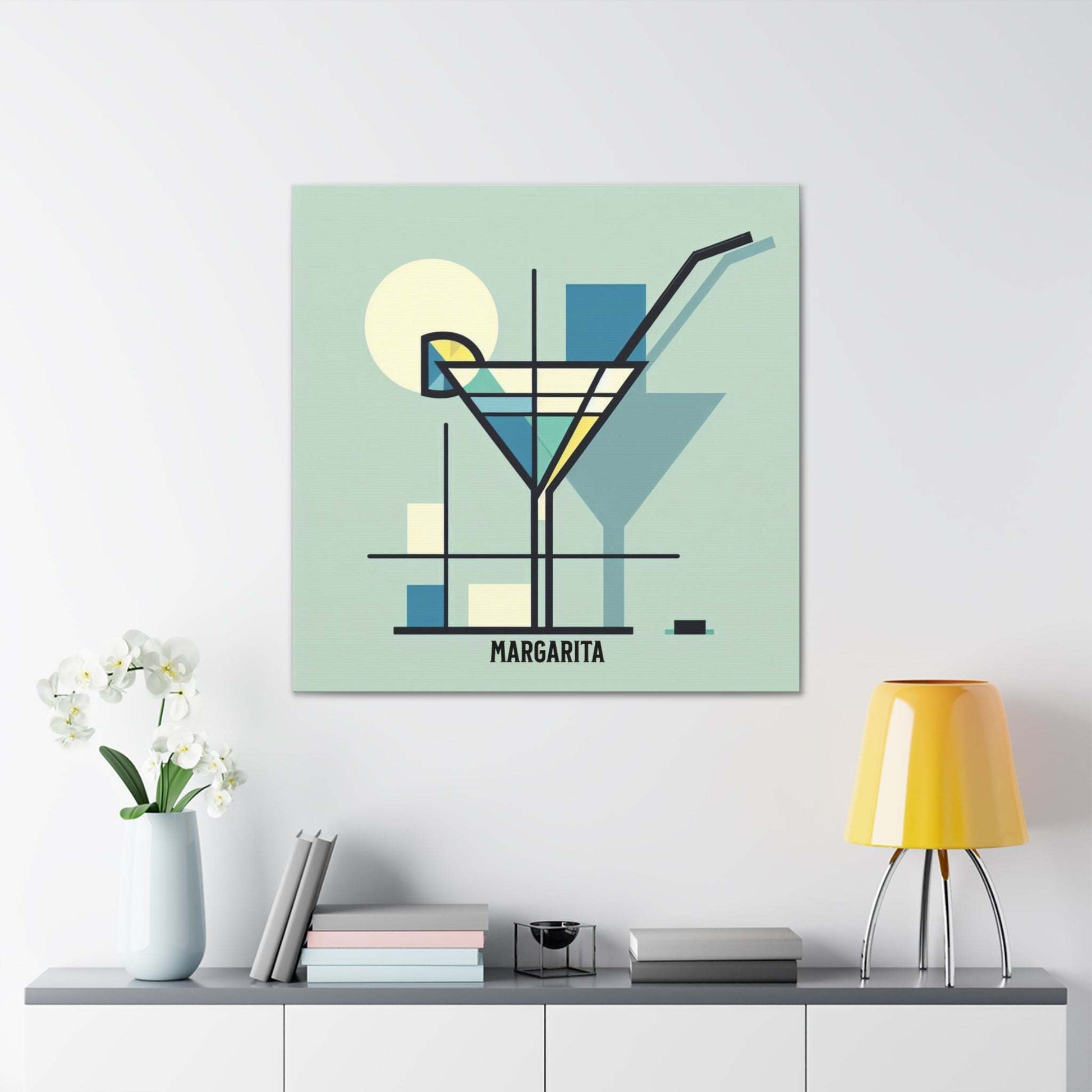 bar cart decor, cocktail poster, margarita cocktail