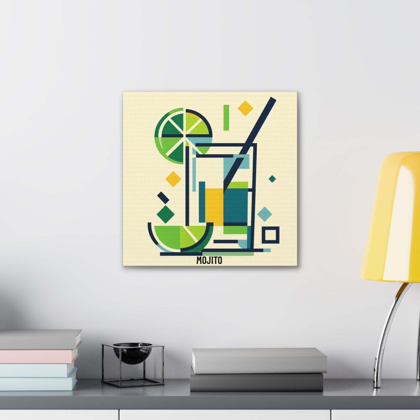 bar cart decor, cocktail poster