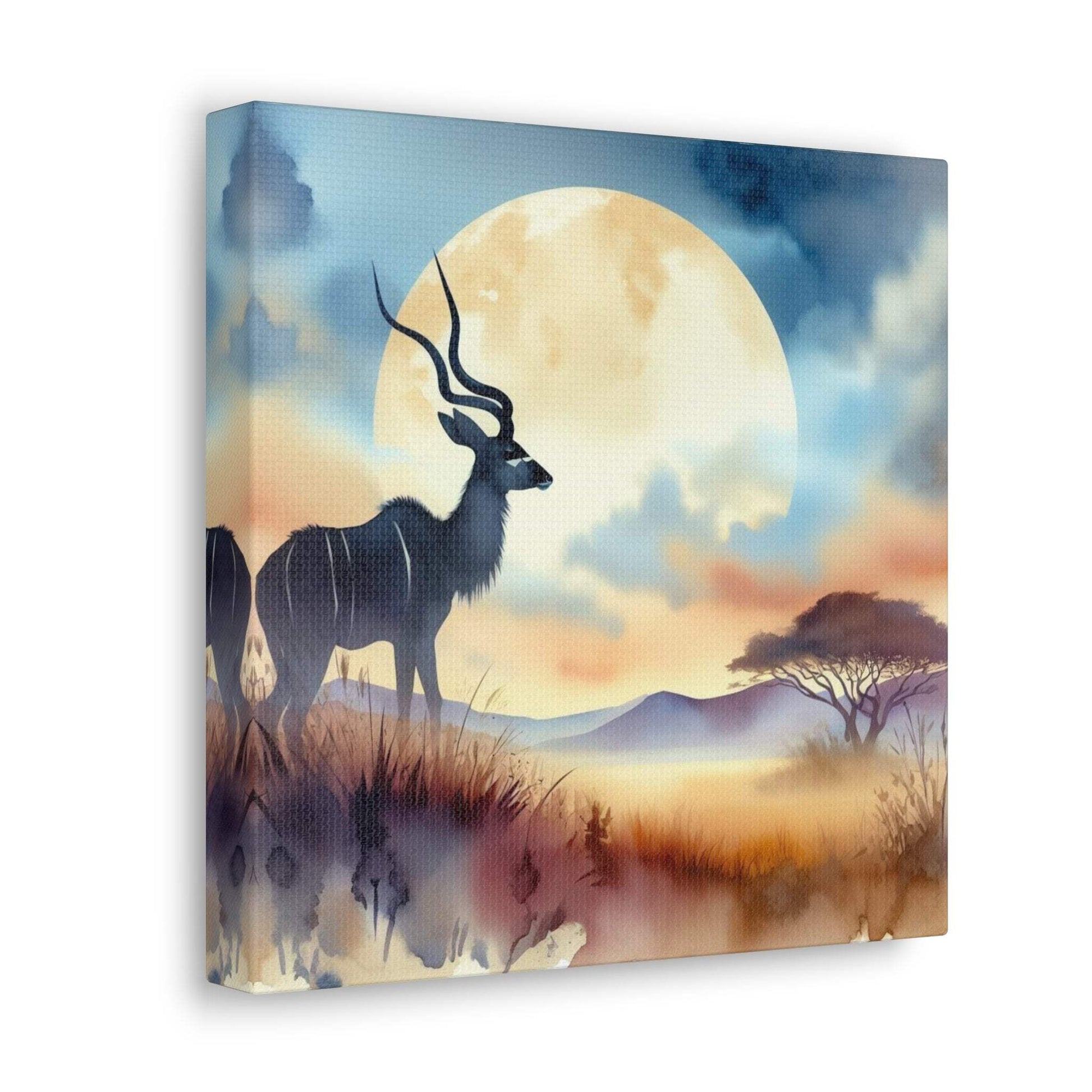 deer canvas, kudu artwork, wildlife canvas