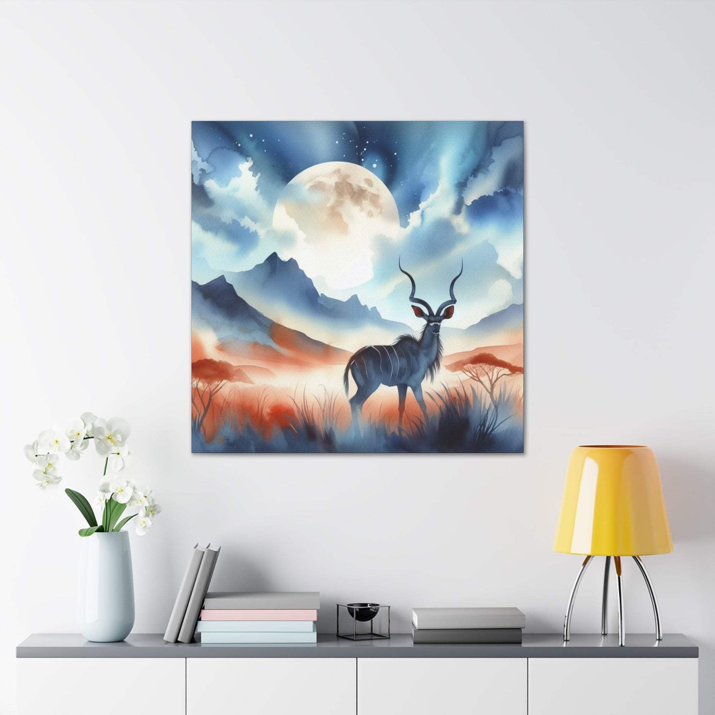 deer canvas, kudu artwork, wildlife canvas