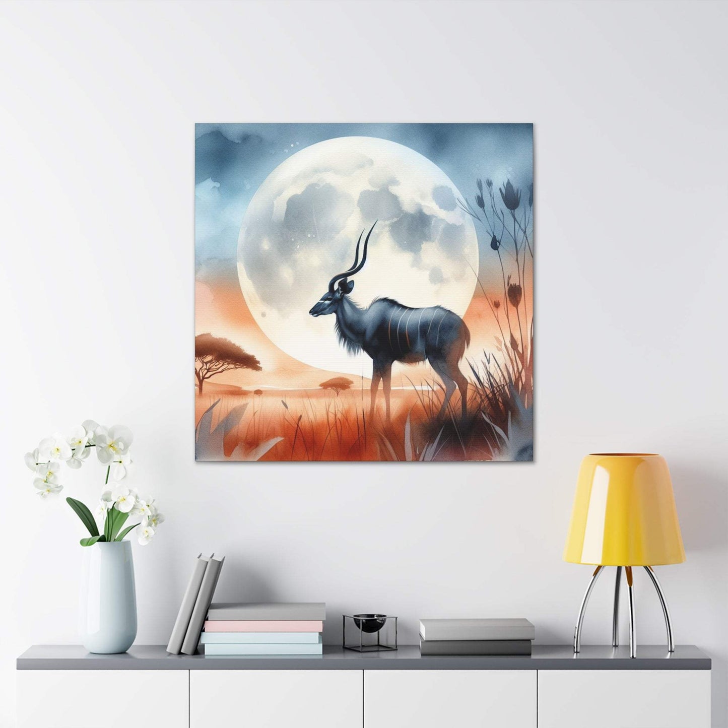 deer canvas, kudu artwork, wildlife canvas