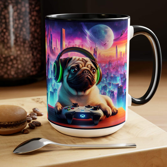 pug mug, gaming mug