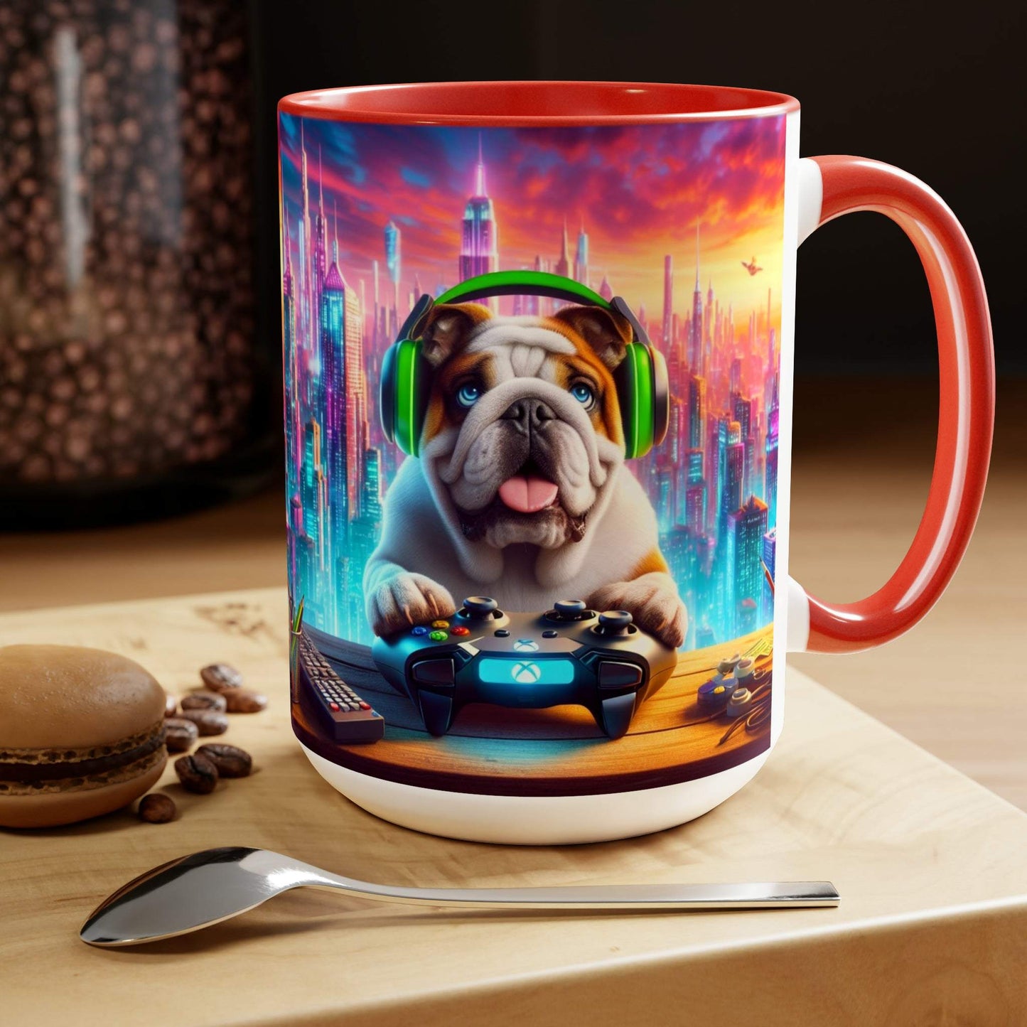 bulldog mug, gaming mug