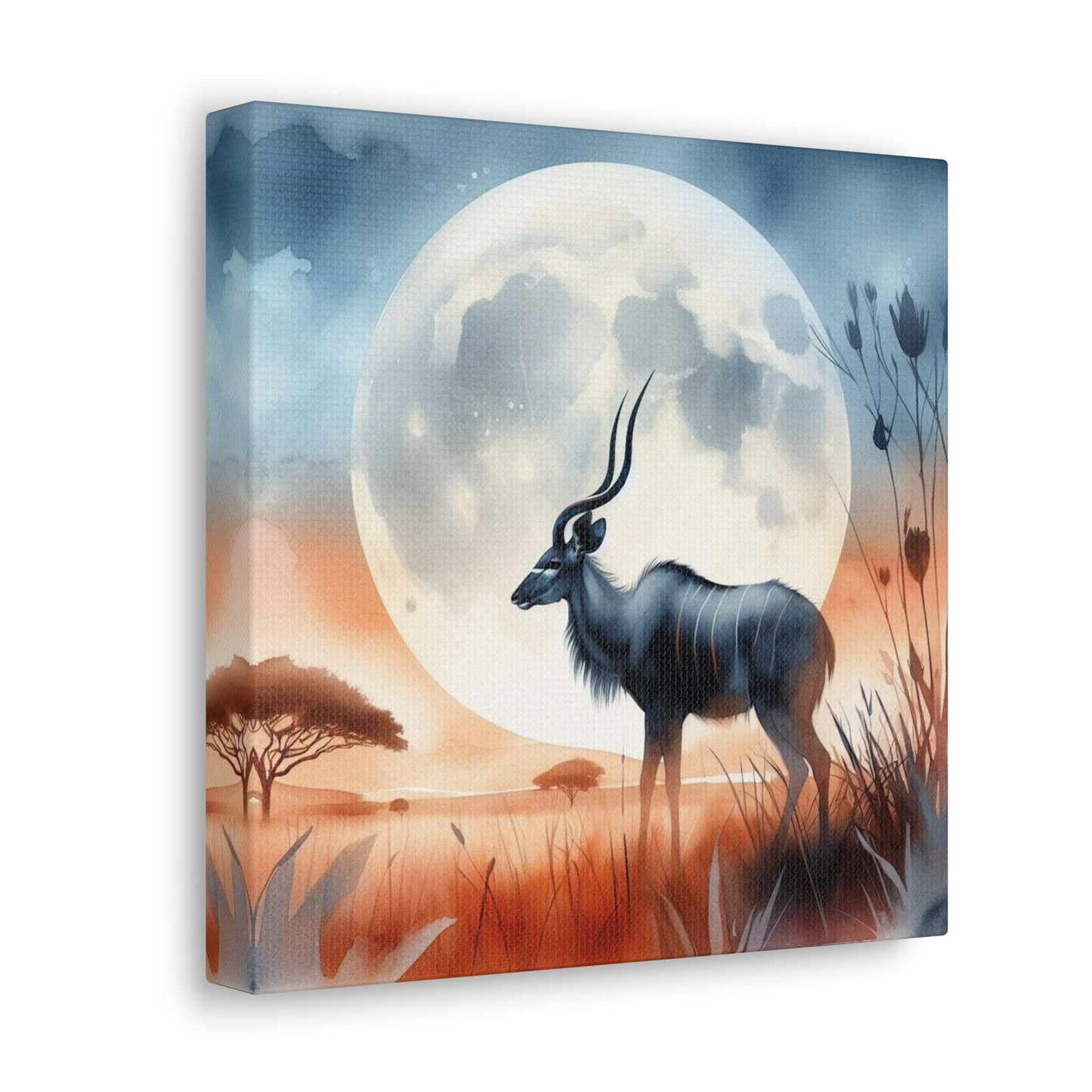 deer canvas, kudu artwork, wildlife canvas