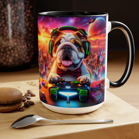 bulldog mug, gaming mug