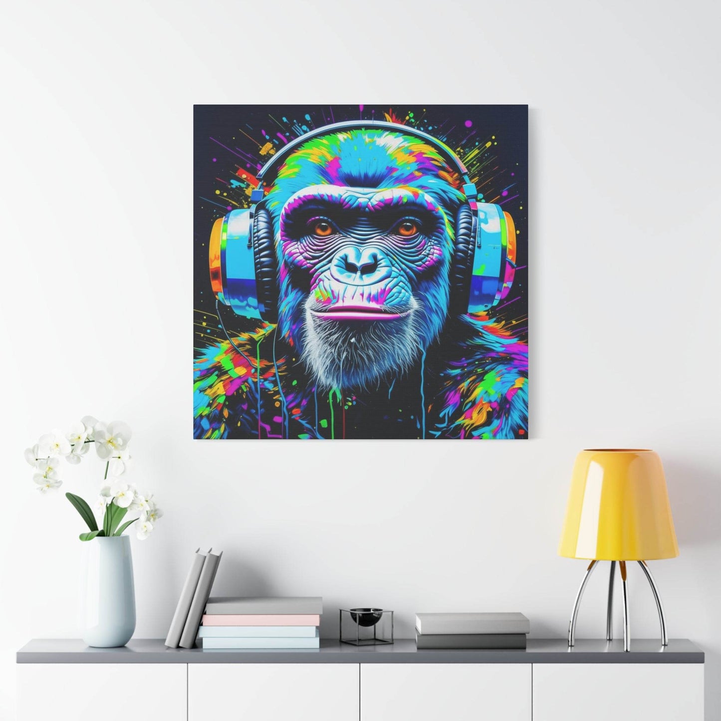 monkey artwork, gaming wall art, monkey wall art canvas