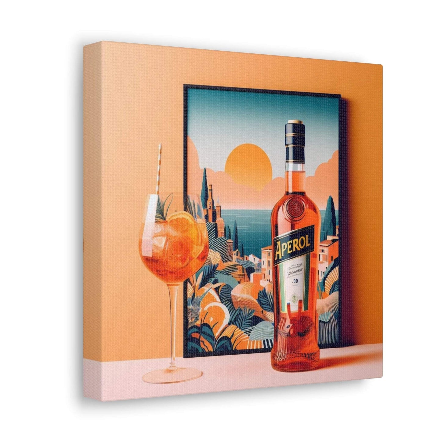 aperol spritz poster, cocktail poster, bar cart decor