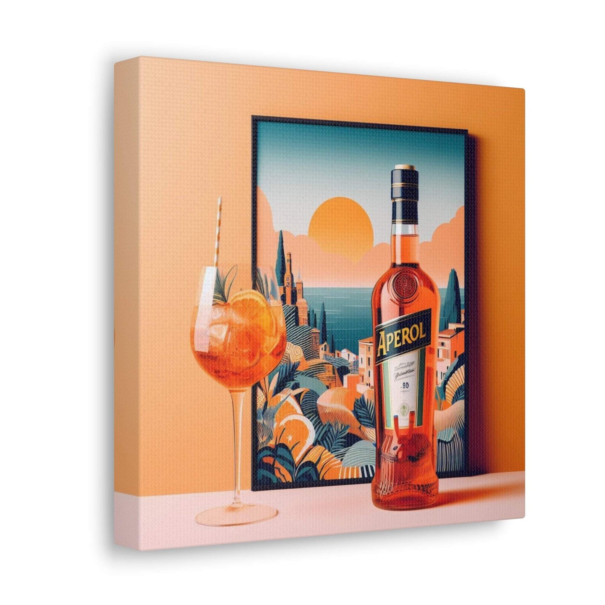 aperol spritz poster, cocktail poster, bar cart decor