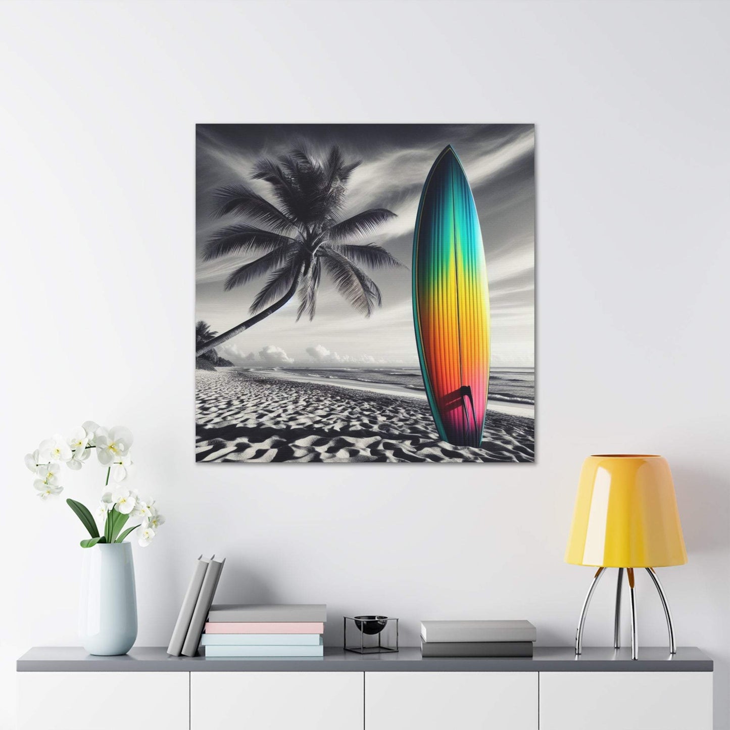 retro surf poster, color pop art