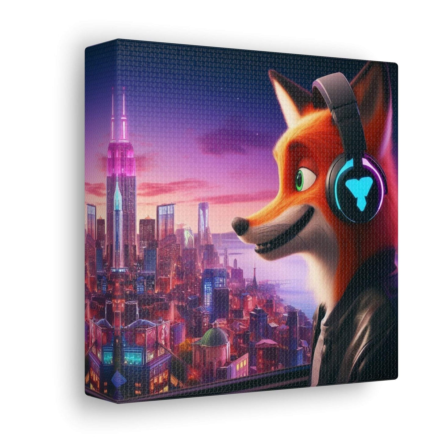 fox artwork, gaming wall art, fox canvas art