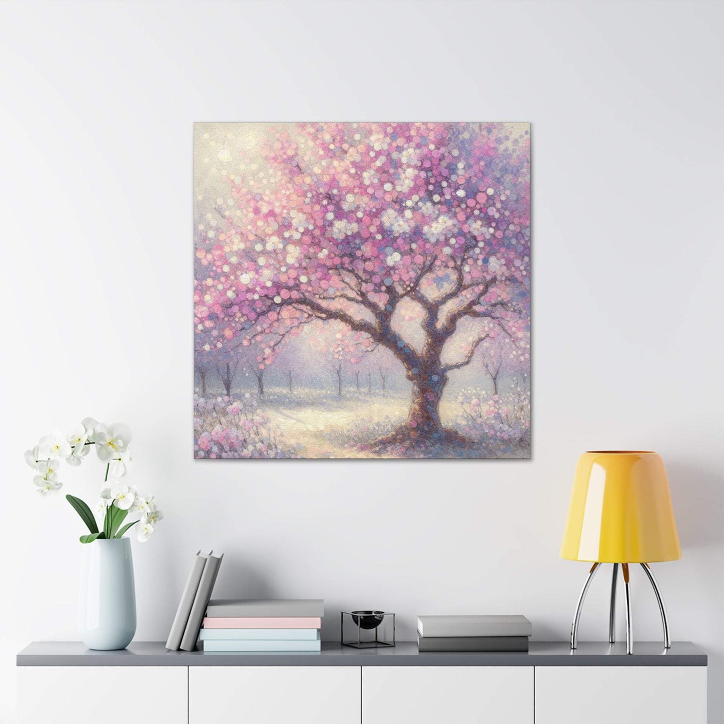 blossom artwork, cherry blossom wall art, blossom canvas