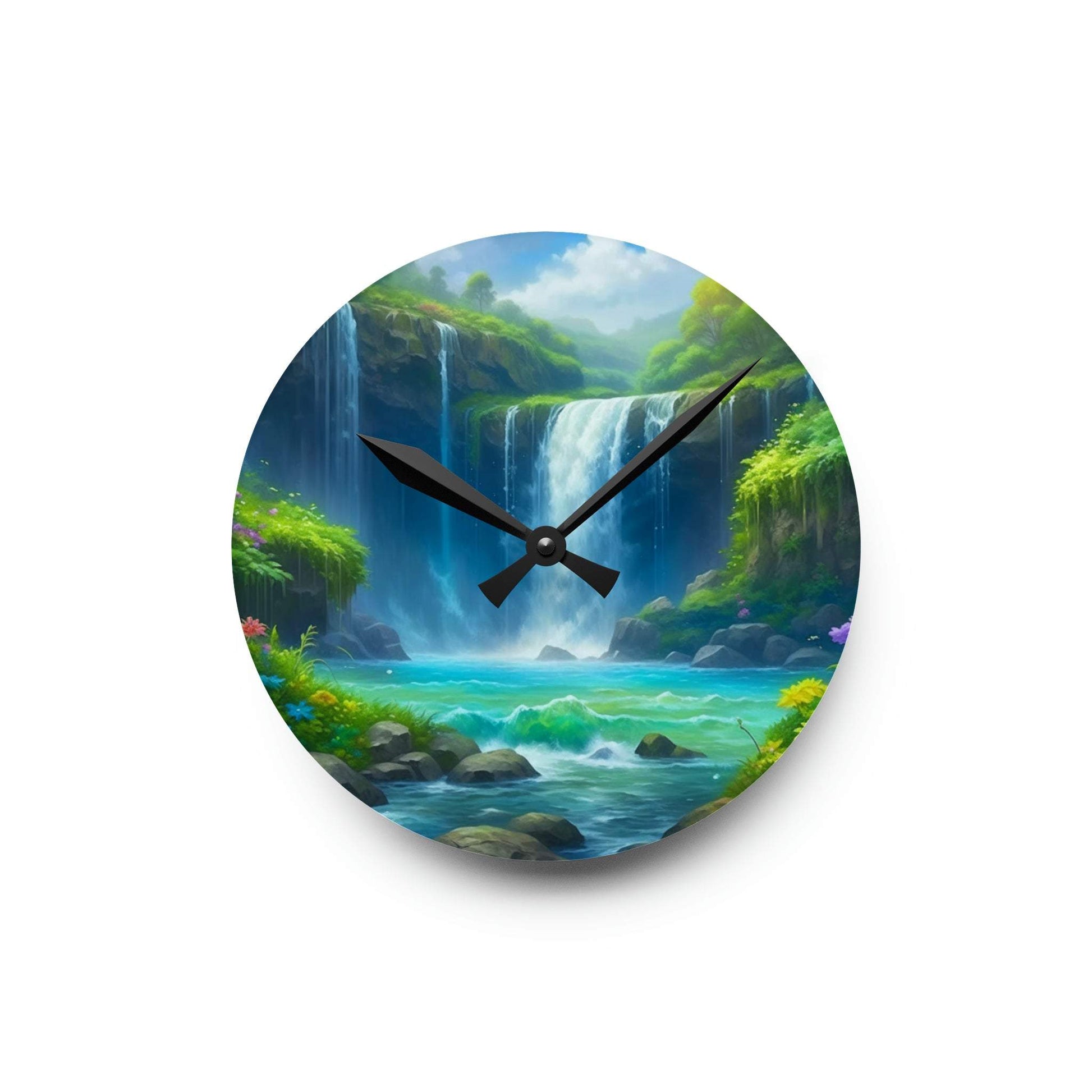 unique wall clock, waterfall decor