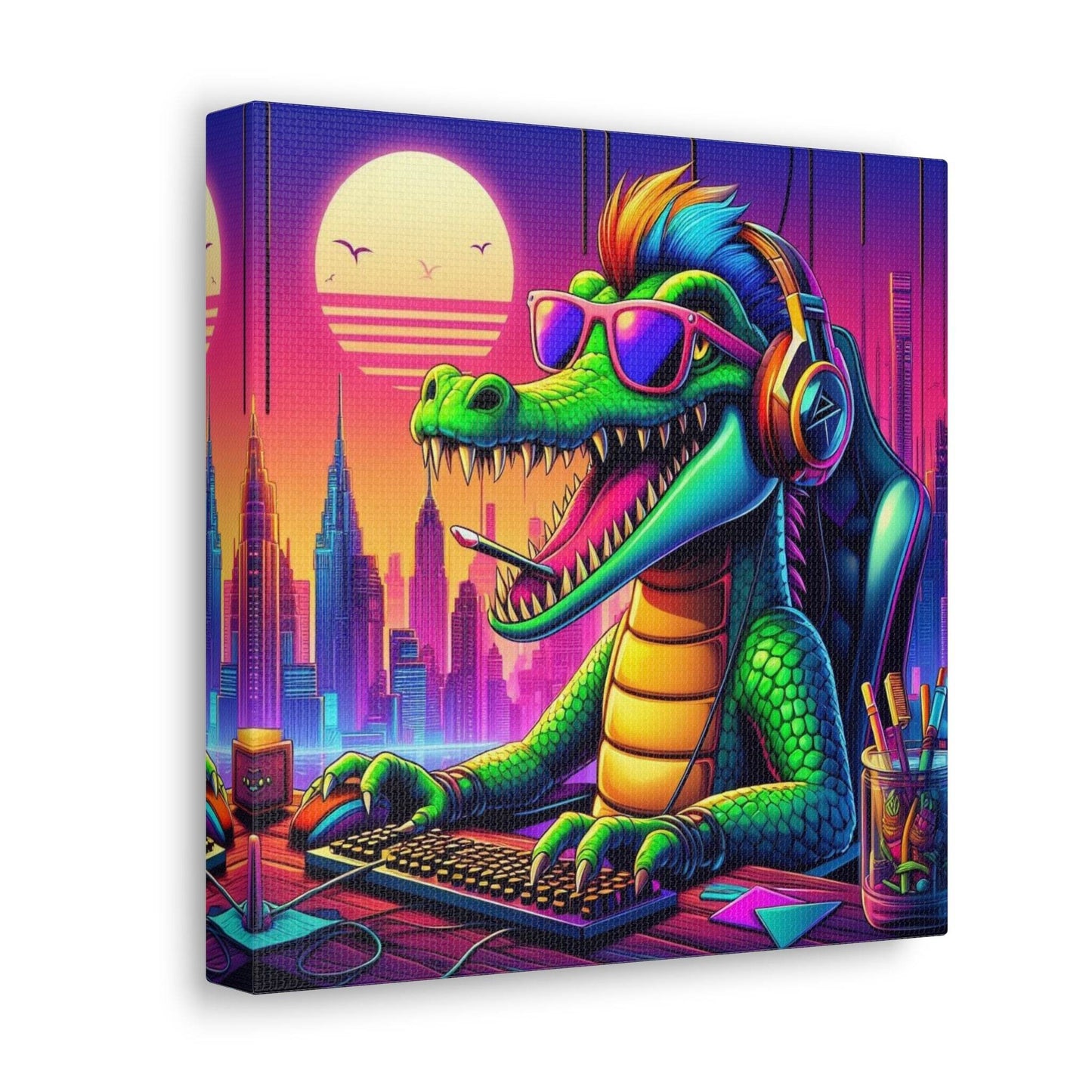 crocodile artwork. gaming wall art, crocodile wall art