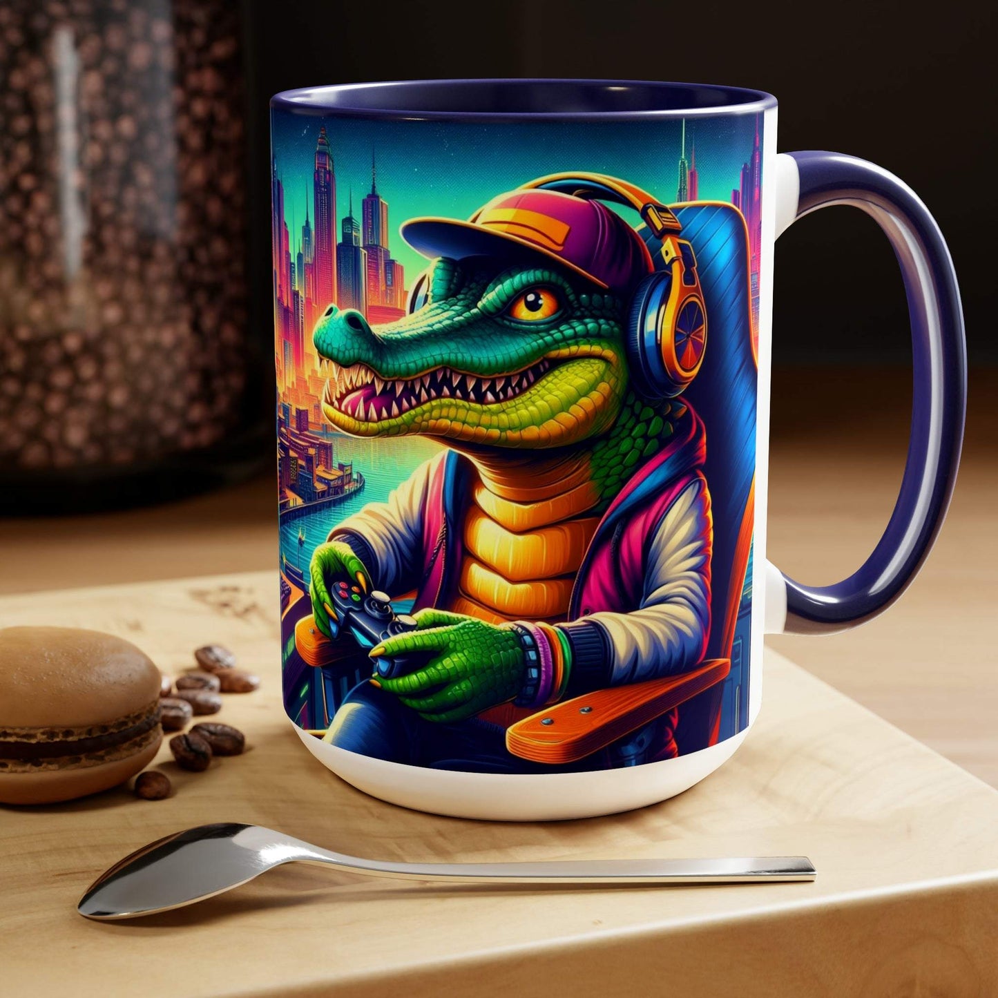 gaming mug, crocodile mug