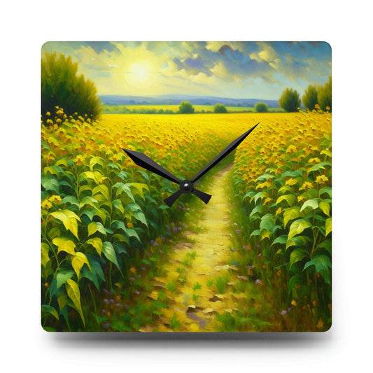 unique wall clock, floral wall clock, sunflower clock