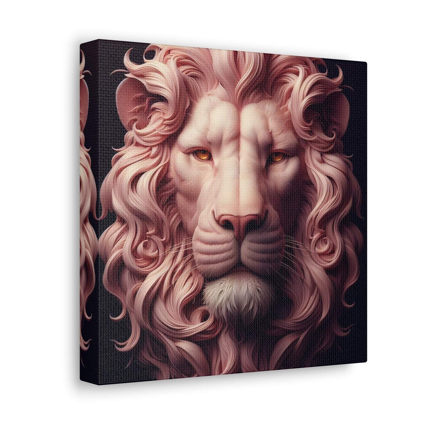 lion wall art, lion canvas wall art, lion face portrait, abstract pink lion