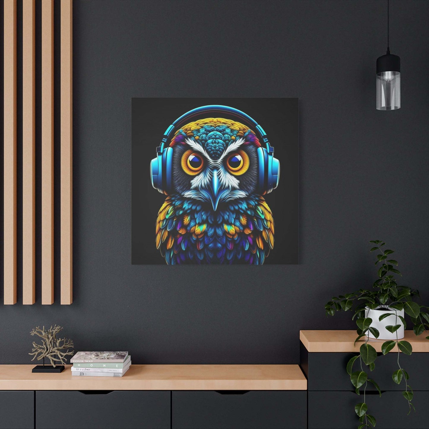 owl canvas wall art, abstract owl canvas, gaming wall art