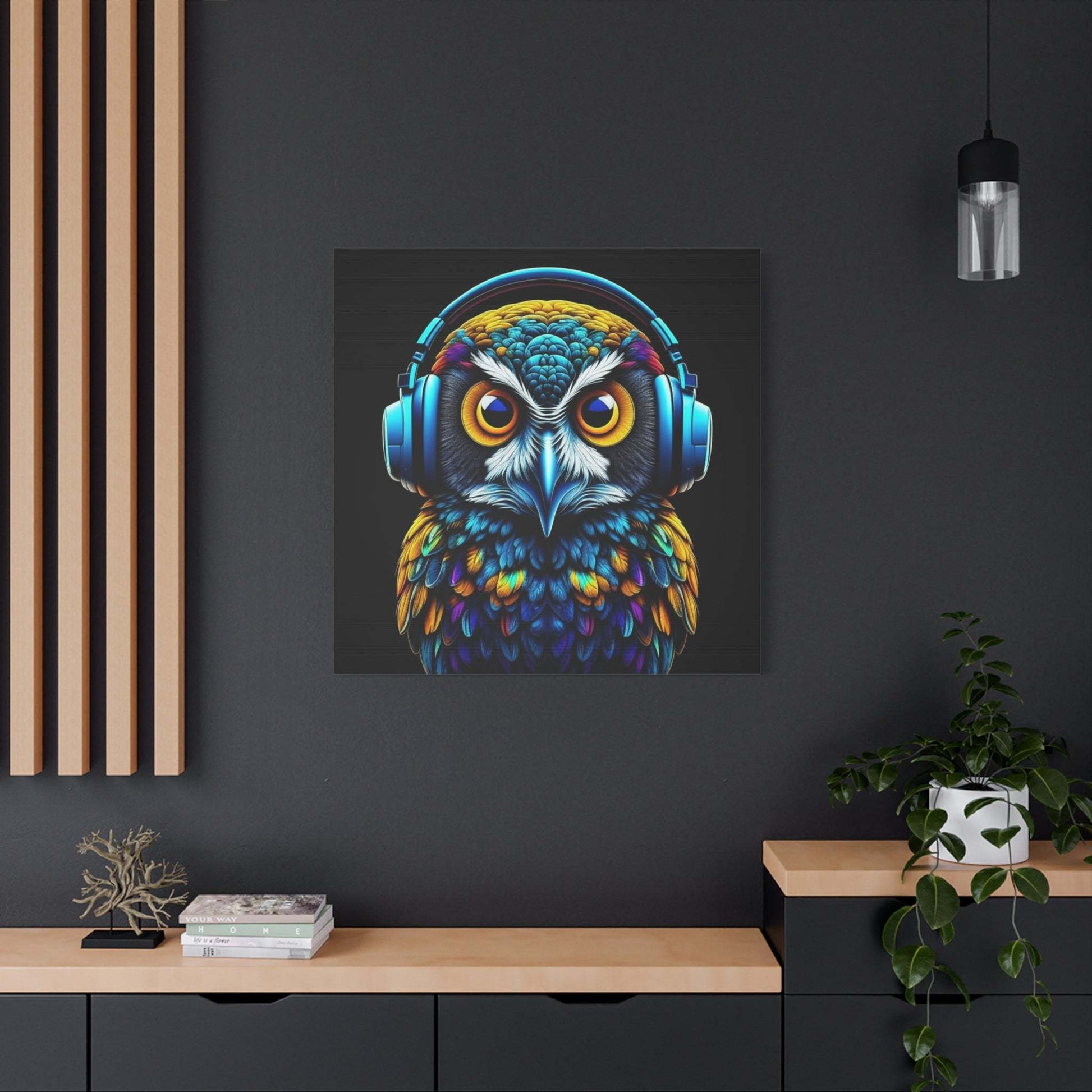 owl canvas wall art, abstract owl canvas, gaming wall art