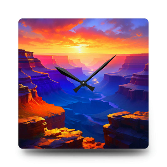 unique wall clock, grand canyon sunset clock