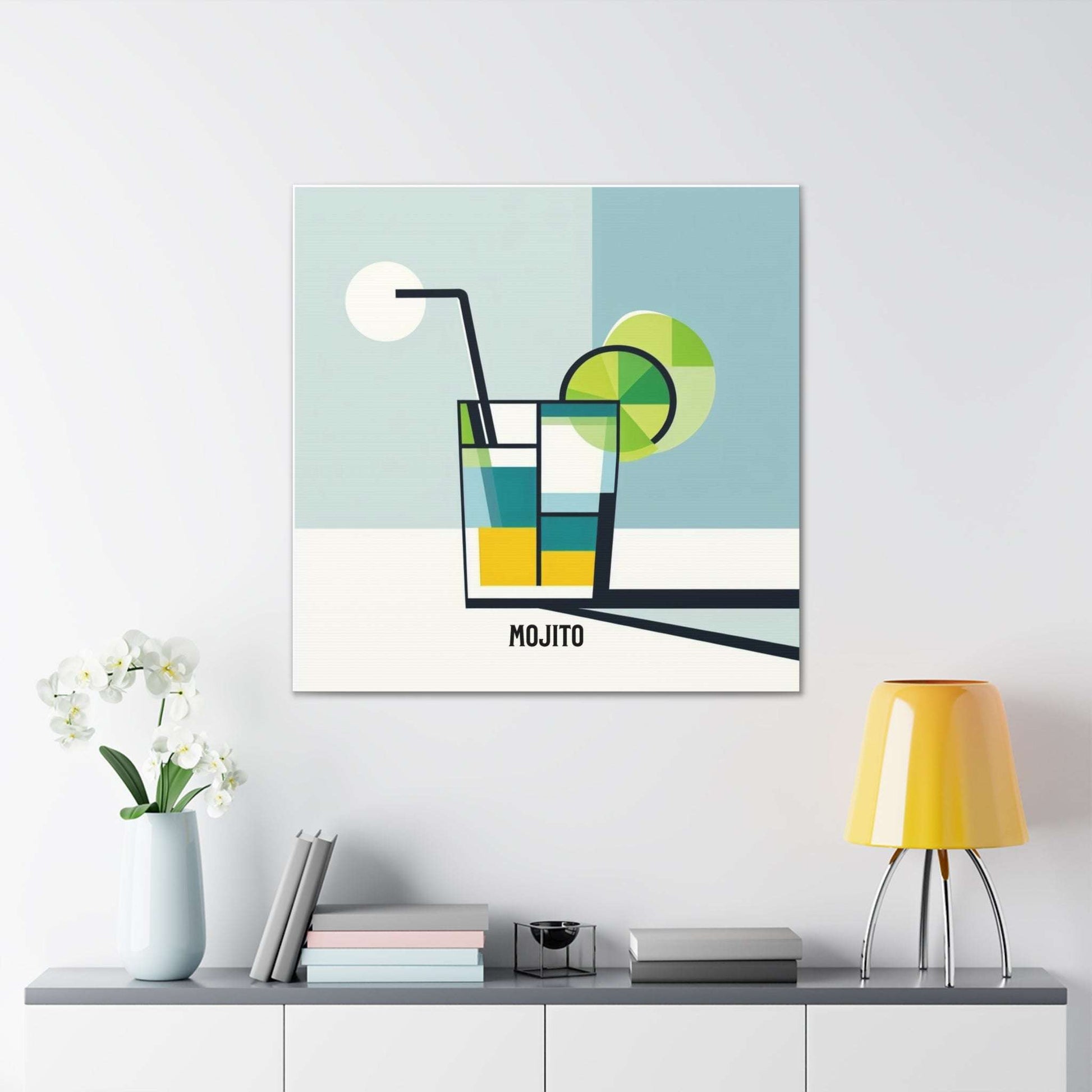 bar cart decor, cocktail poster