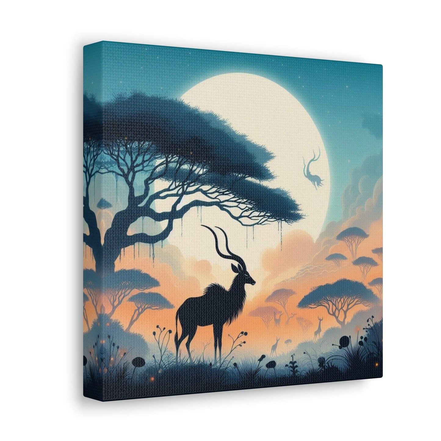 deer canvas, kudu artwork, wildlife canvas