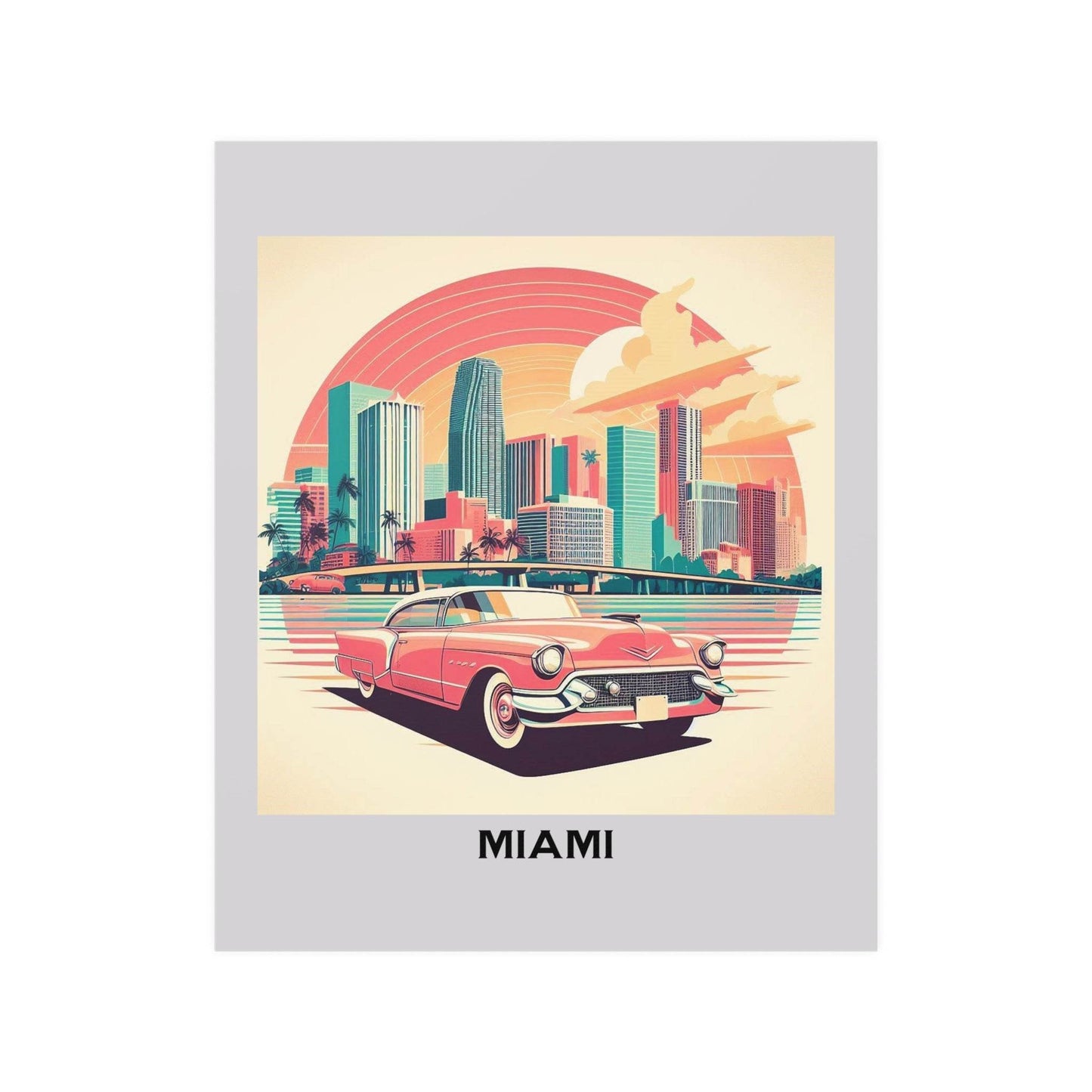 miami poster, vintage travel poster