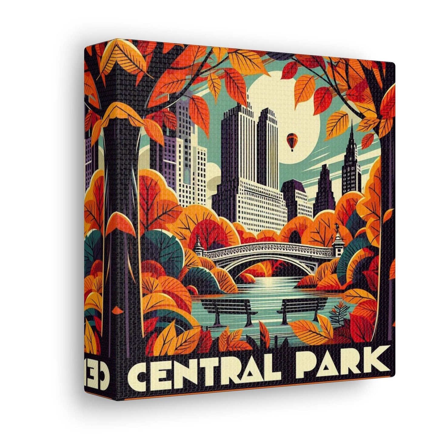 central park, vintage travel poster