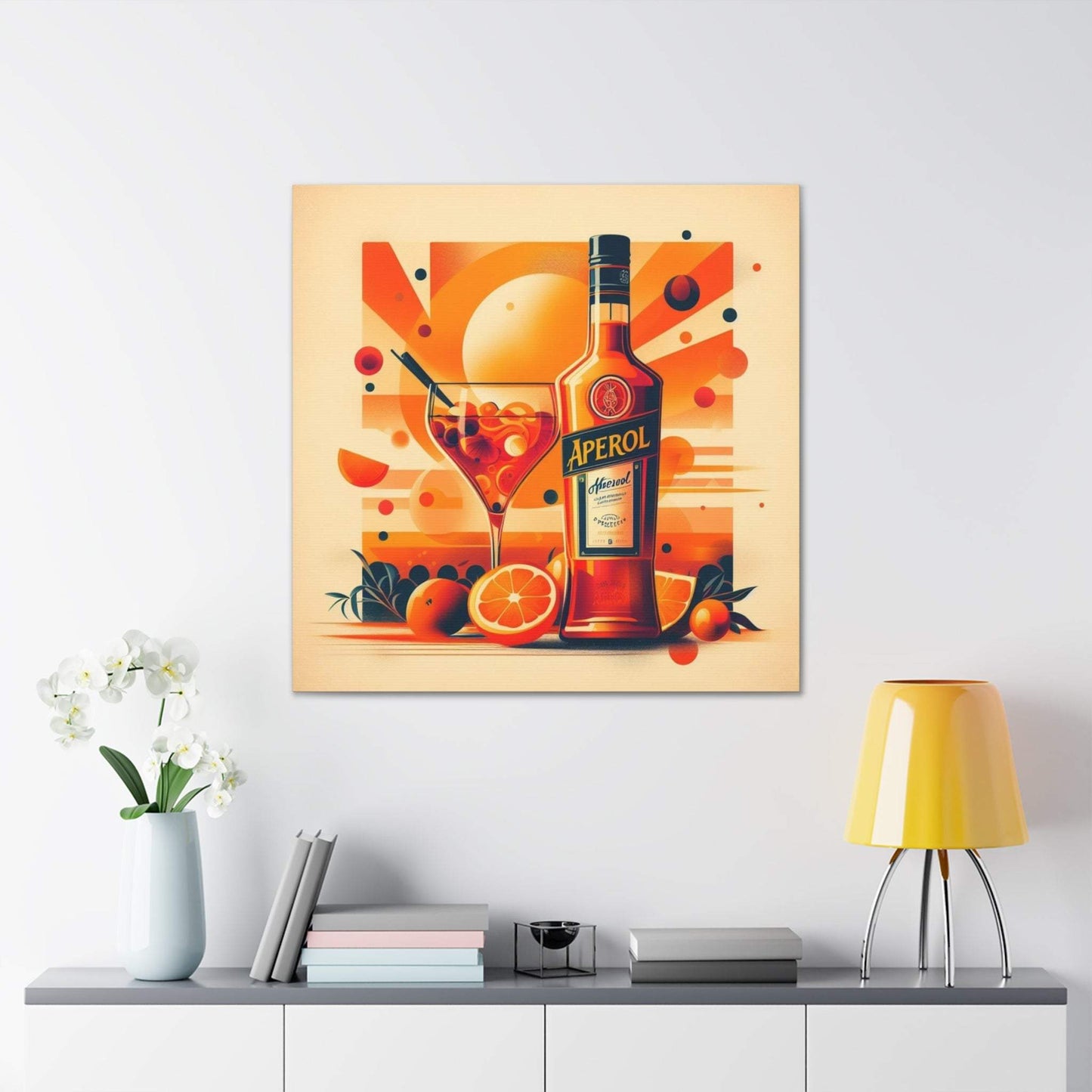 aperol spritz poster, cocktail poster, bar cart decor