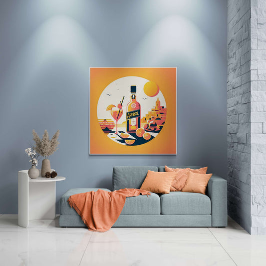 aperol spritz poster, cocktail poster, bar cart decor