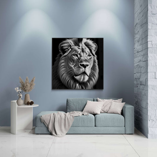 lion wall art, lion canvas, abstract lion art