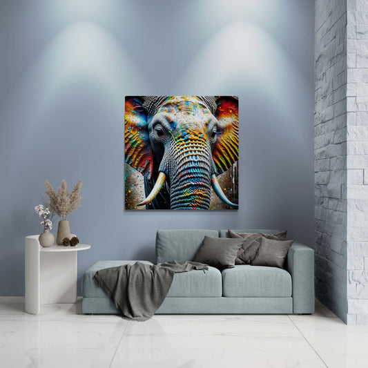 elephant wall art, abstract elephant art, elephant canvas
